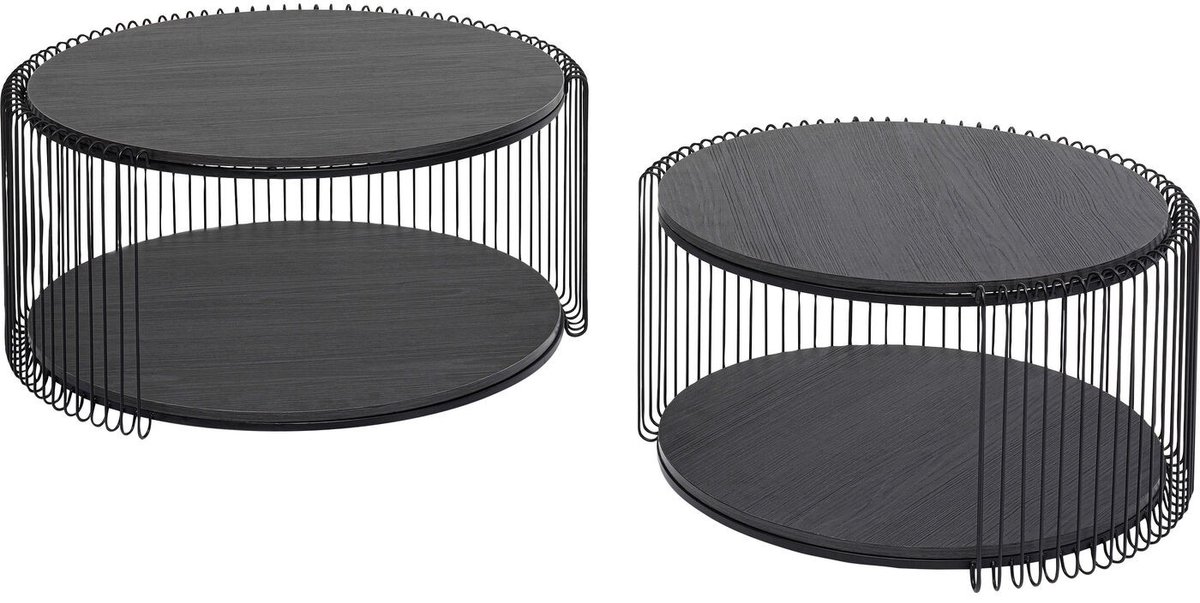 Kare Design Salontafel Wire Double zwart hout (2/Set) Kare Design