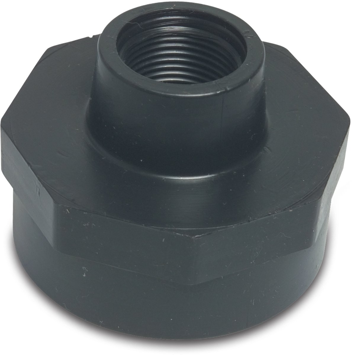 Verloopsok binnendraad pp zwart 1 1/4 inch naar 1 inch Deltafix
