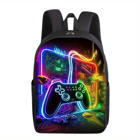 Game Rugzak | Kinderen | Regenboog | Rugtas met mooie 3D geprinte details | jongens schooltassen | grote schooltas | 20 liter