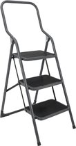 Bol.com Metaltex - Huishoudtrap Kappa 3 - Keukentrapje 3 Treden - Inklapbaar - Zwart - 120 cm aanbieding