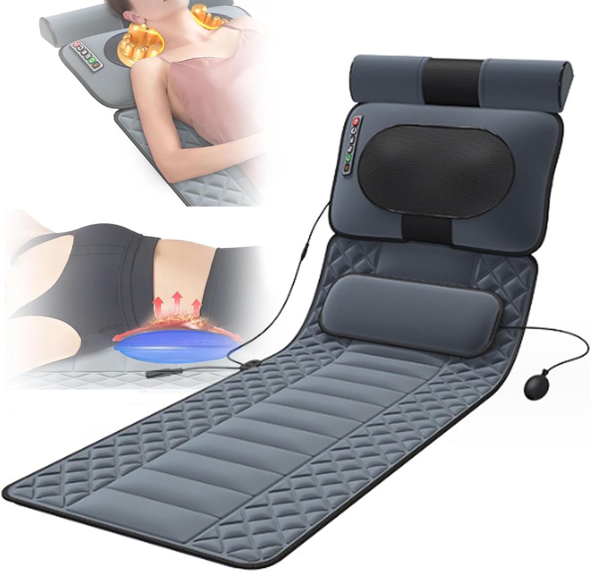 Massagematras Massagemat 178 cm Verwarmd Massagekussen met - Massagematras - €129,95