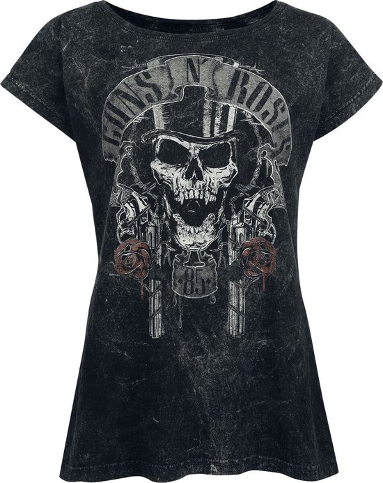 T-shirt Guns N' Roses Top Hat noir XXL en Katoen pour femme - Produits dérivés du groupe, Groupes