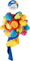 duvoplus Snuffel- en Snackbal - Interactief Hondenspeelgoed - Pluche & Rubber - Vulbaar met Snacks - 14cm - Meerkleurig