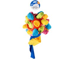 duvoplus Snuffel- en Snackbal - Interactief Hondenspeelgoed - Pluche & Rubber - Vulbaar met Snacks - 14cm - Meerkleurig