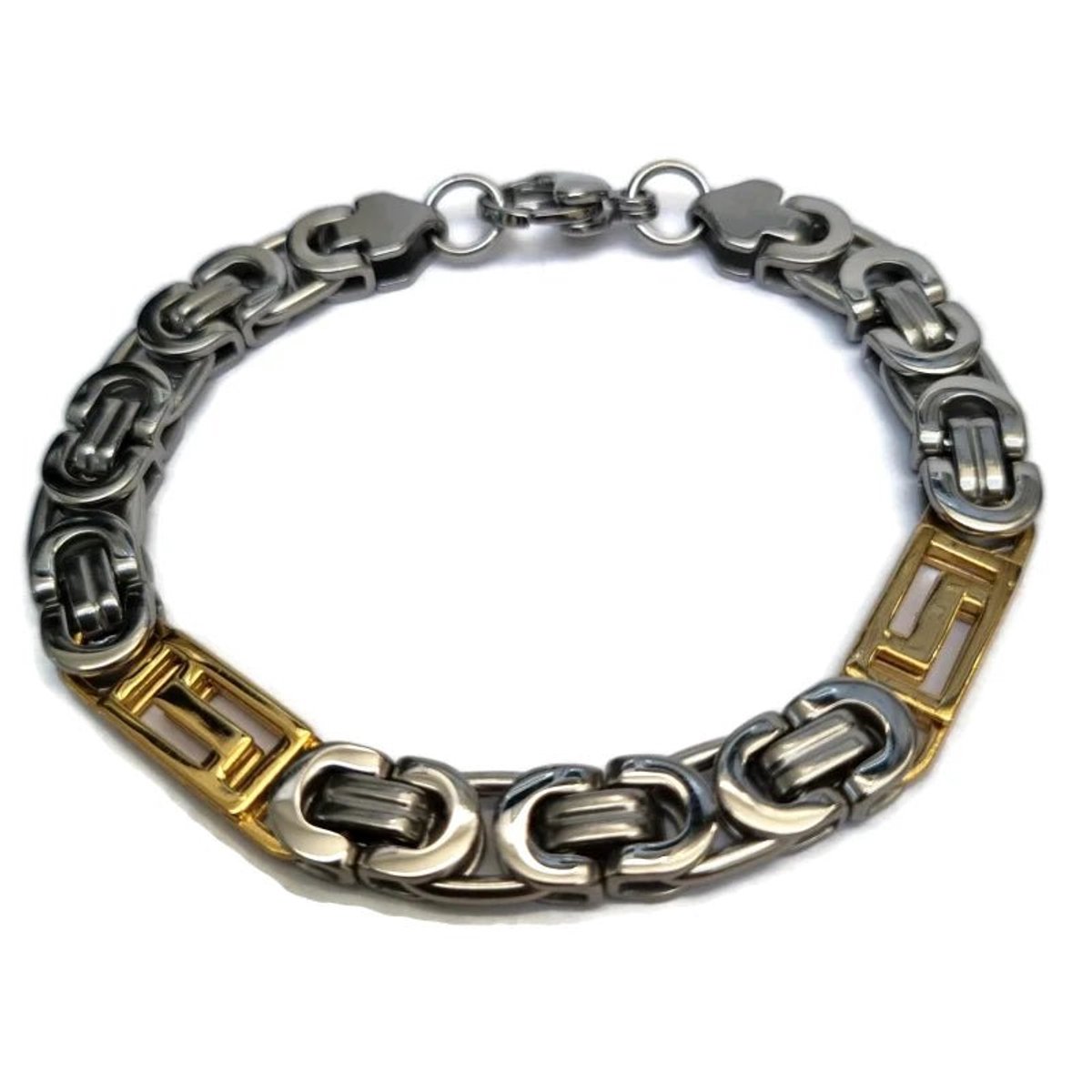 Aramat Jewels | Armbanden | Stalen Koningsarmband Bicolor - 9 Mm Breed - man | | | |9mm | Staal | Volwassenen | Verkleurd niet
