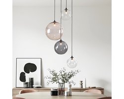 LumenXL LumenXL - Design hanglamp Luminor - Diverse glazen bollen - 4-lichts