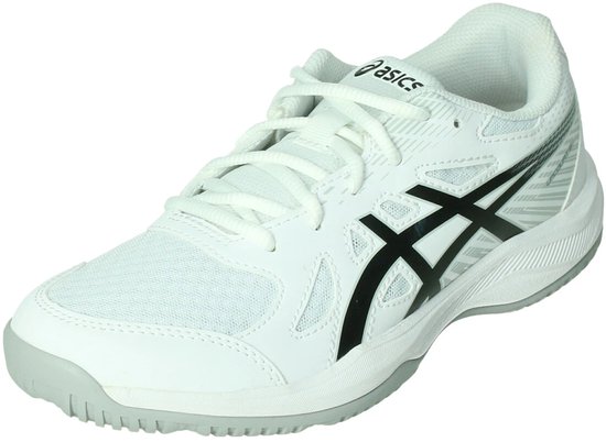 Witte Asics sportschoenen met zwarte strepen en logo