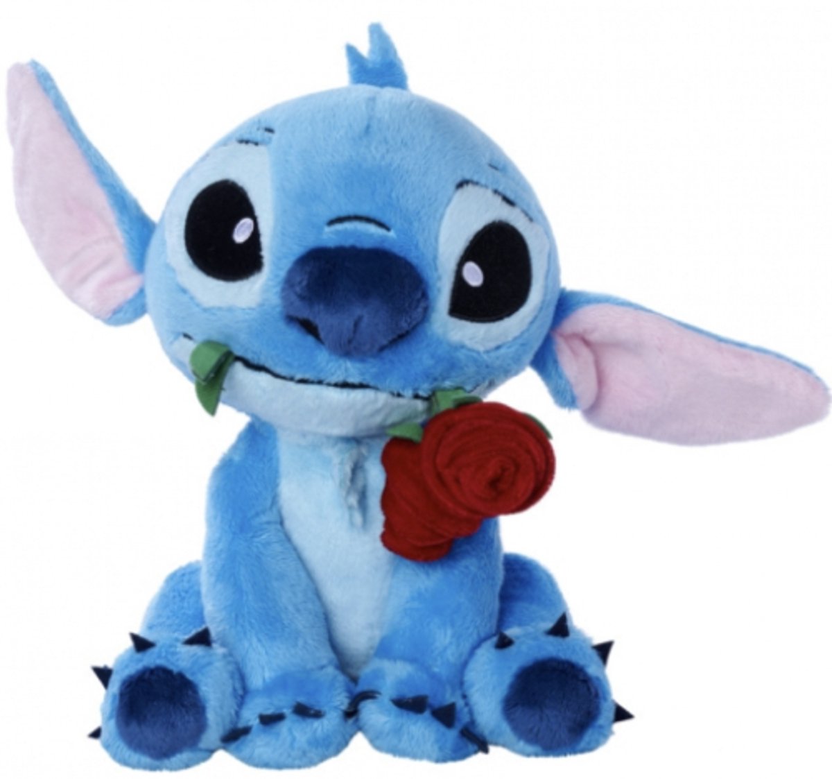 Stitch met Roos - Disney Lilo & Stitch Pluche Knuffel 26 cm - Disney Plush Toy - Speelgoed knuffeldier knuffelpop voor kinderen jongens meisjes - Knuffels Stitch Angel Leroy