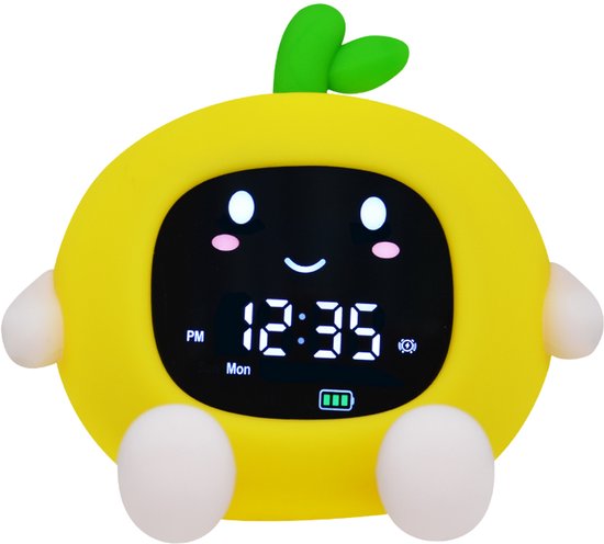 Youha Slaaptrainer & Wekker voor Kinderen - Draadloze Slaaptrainer - 9 verschillende kleuren instelbaar - Inclusief Touchscreen en Nachtlamp functie - Citroen figuur
