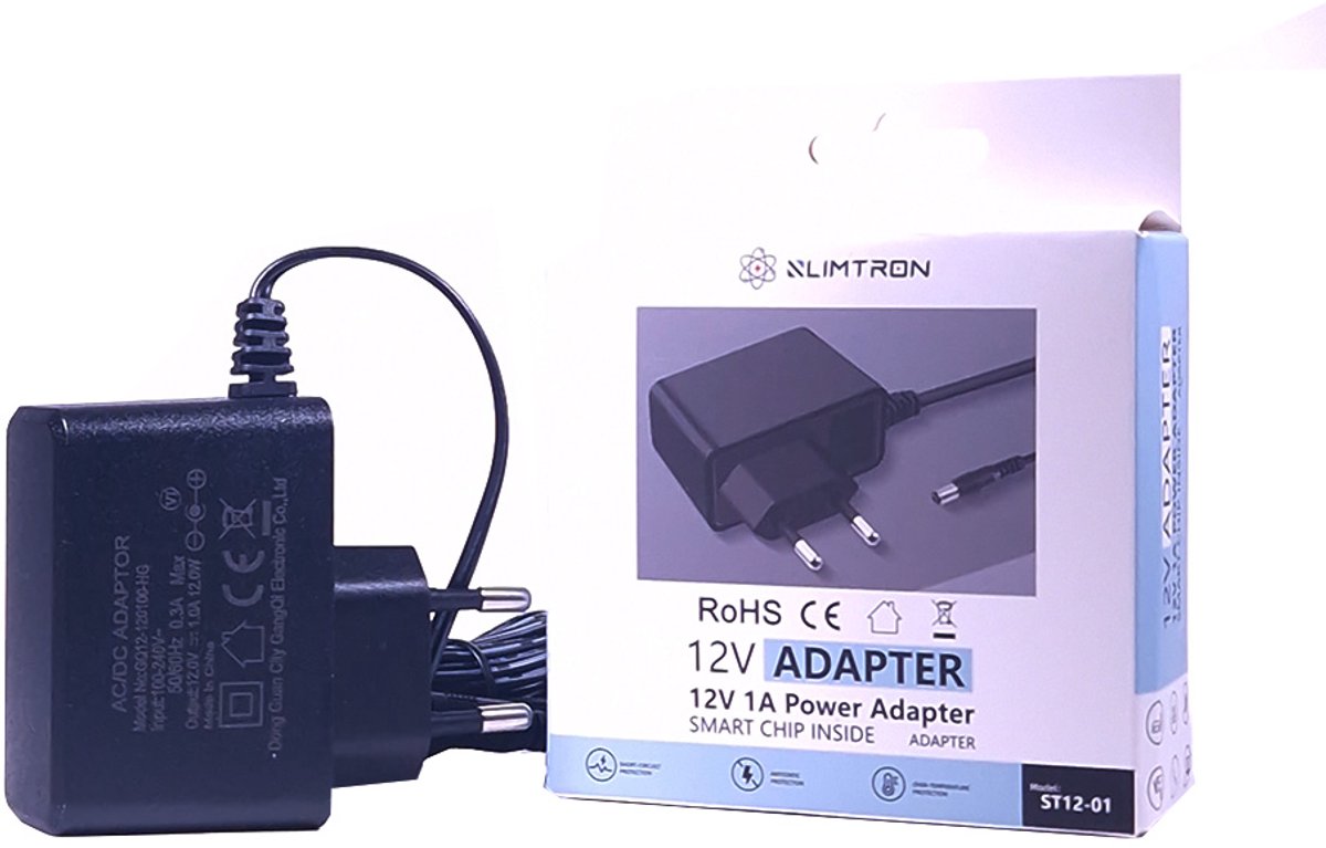 Slimtron® Universele 12V 1A Adapter – Geschikt voor Formuler Z11/Z10 Series & GTV – Voeding/Lader voor Z11 Pro (Max) / Z10 SE tot Pro Max, GTV en meer apparaten met 12V - 1A