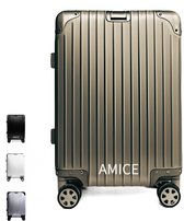 AMICE Aluminium Handbagage koffer Genève champagne 55x35x22 | 43 liter | Levenslange garantie |Lichtgewicht aluminium koffer - Veilig TSA Cijferslot | 360 graden wielen | Gratis tag en hoes inbegrepen
