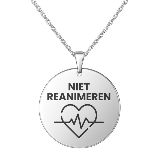 Innovaland - Niet Reanimeren Ketting - Zilver kleurig - RVS - 44 CM - Dames en Heren Kettingen - Ketting met Hanger - Mannen - Vrouwen