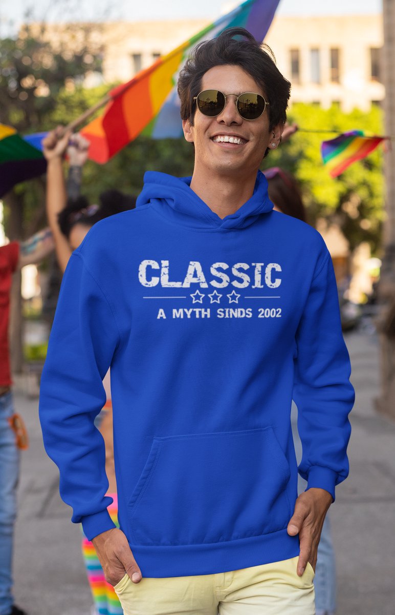 2002 Verjaardagscadeau heren Blauwe Hoodie heren met capuchon Classic Hoodies