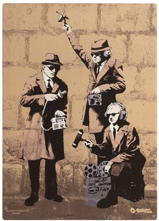 Banksy Graffiti - Canvas Schilderij 32x45 cm - Schilderijen Woonkamer
