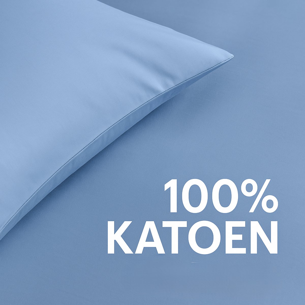 Kussenslopen Set van 2 stuks – 100% Katoen – 48x74 cm – Zacht en Ademend – Luxe Kussensloop- Blauw-Effen