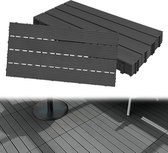 Fiqops 22 stuks WPC terrastegels, 30 x 30 cm, balkontegels, vloertegels, tuintegels met kliksysteem, terrasplanken, balkontegels, kliktegels, terrasplanken, waterdicht, voor terras, voor 2 m² bruin