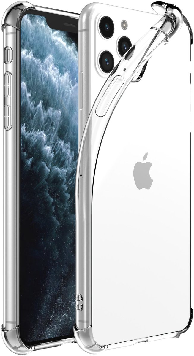 Smartphonica Telefoonhoesje Geschikt voor iPhone 11 Pro Max transparant hoesje flexibel met stootrand geschikt voor iPhone 11 Pro Max