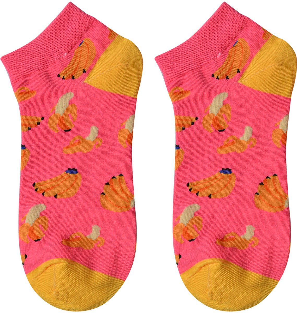 Clayre & Eef Grappige Sokken one size Roze Polyester Bananen