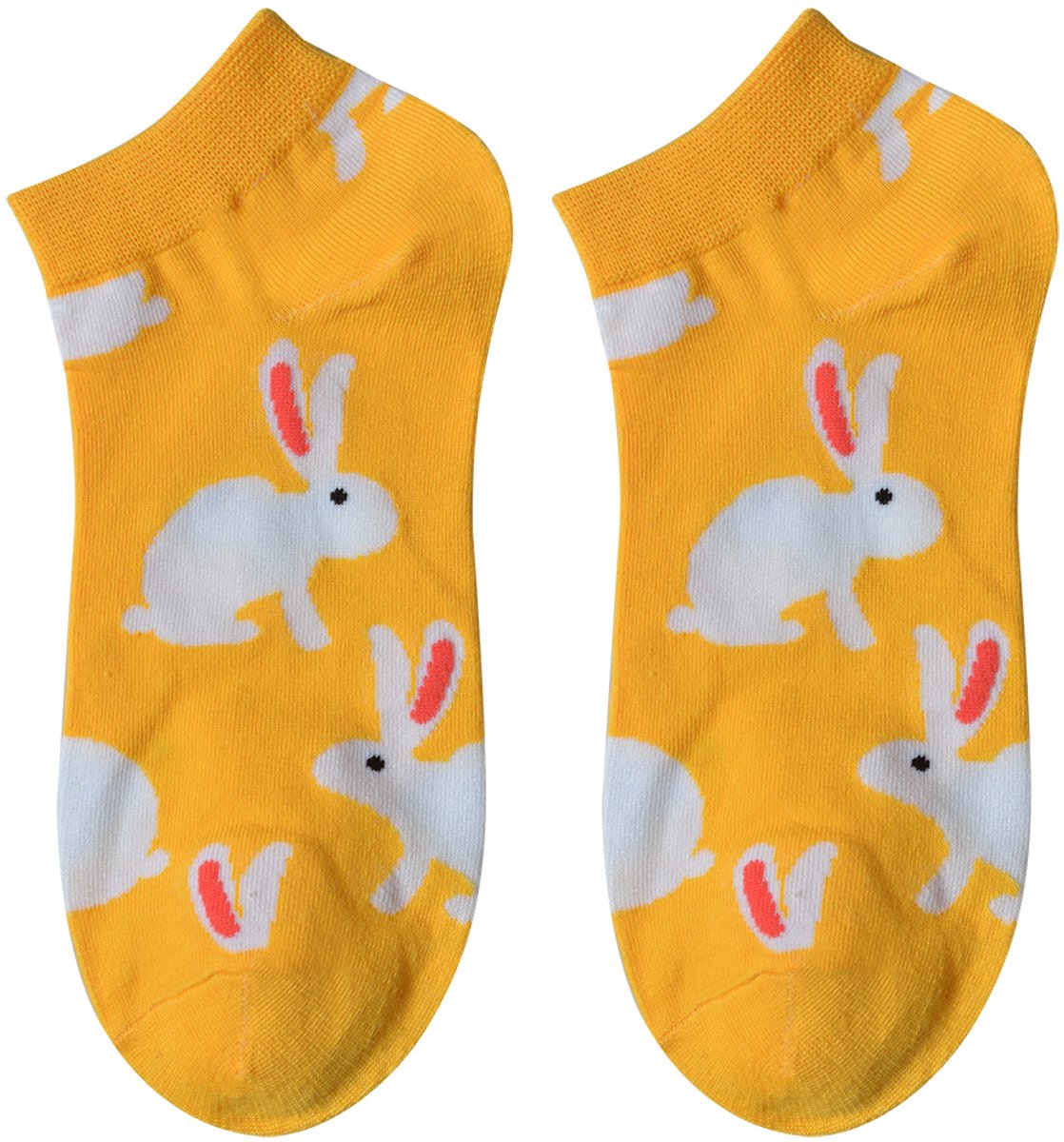 Clayre & Eef Grappige Sokken one size Geel Polyester Konijn