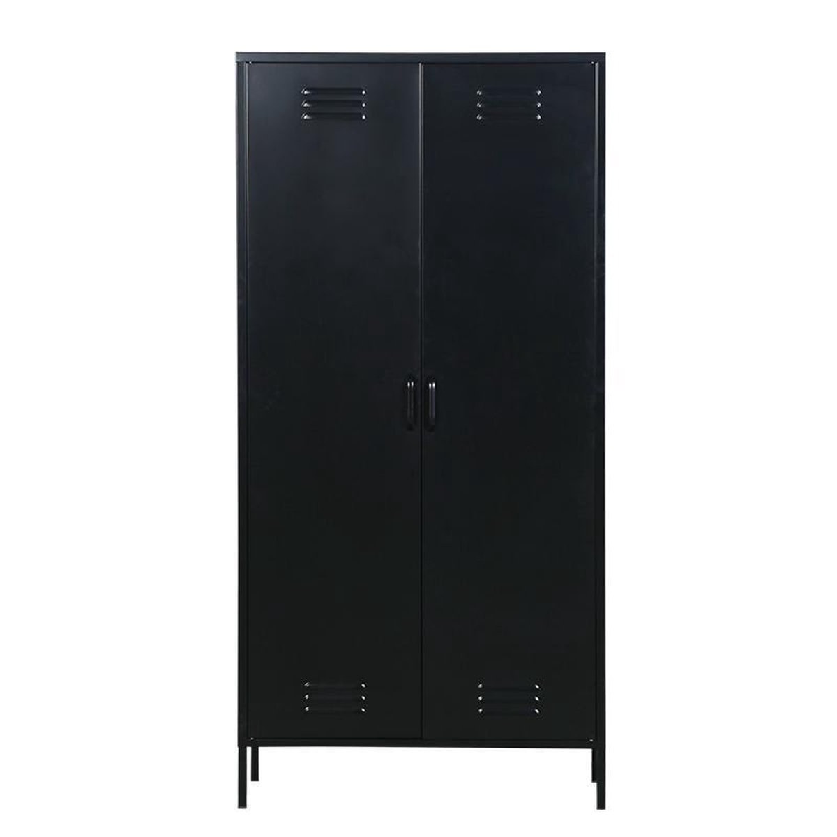 MaximaVida metalen kleding lockerkast Finn 90 x 50 x 185 cm zwart - 4  schappen | bol.com