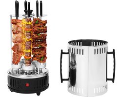 Verticale Grill - Kebab Grill - Doner Grill - Roterend - Elektrisch - 1000 W - 6 Spiezen