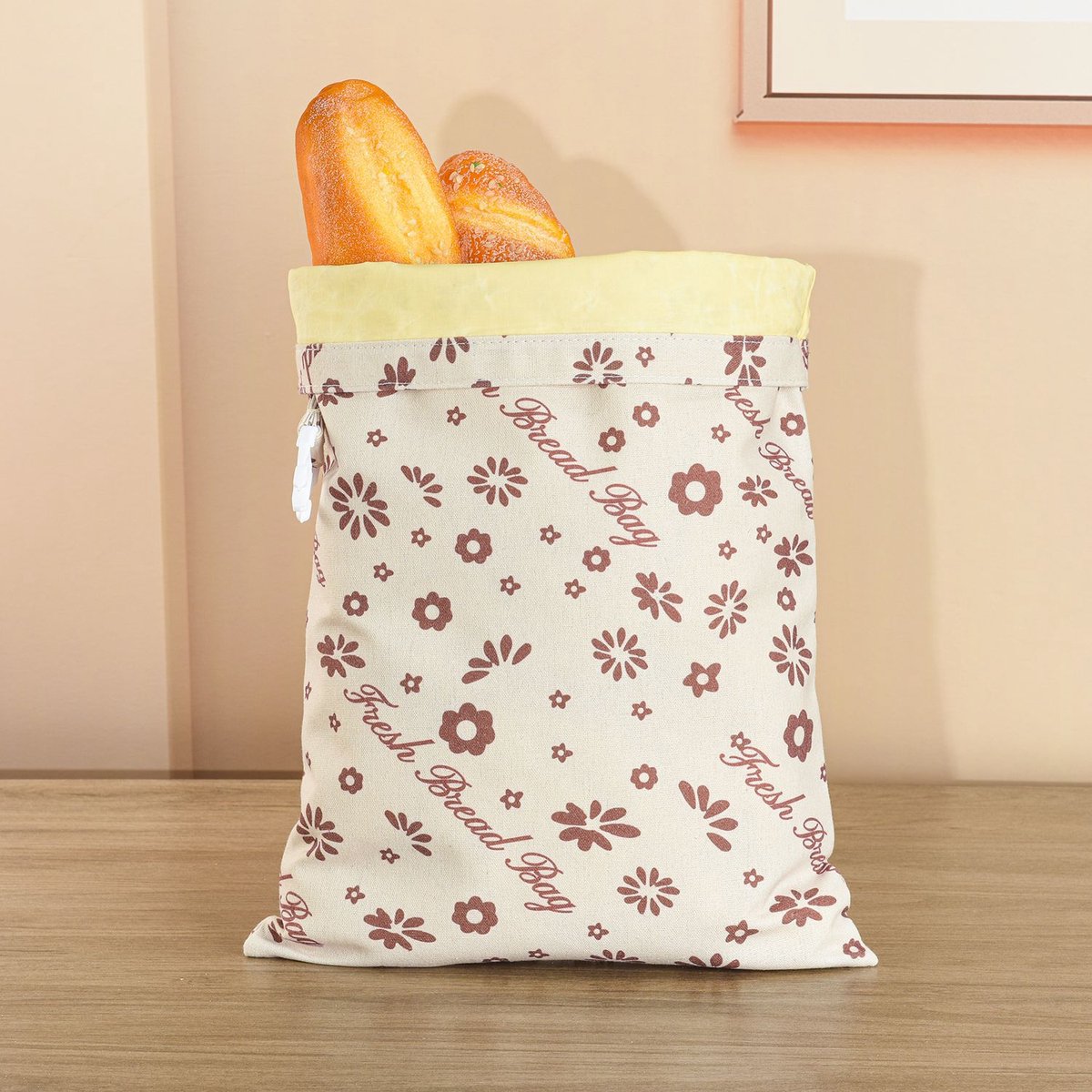 2 Sacs à Pain Réutilisables Playexen - 44x32.5cm - Doublure TPU - Conservation Fraîcheur - Lavable Machine