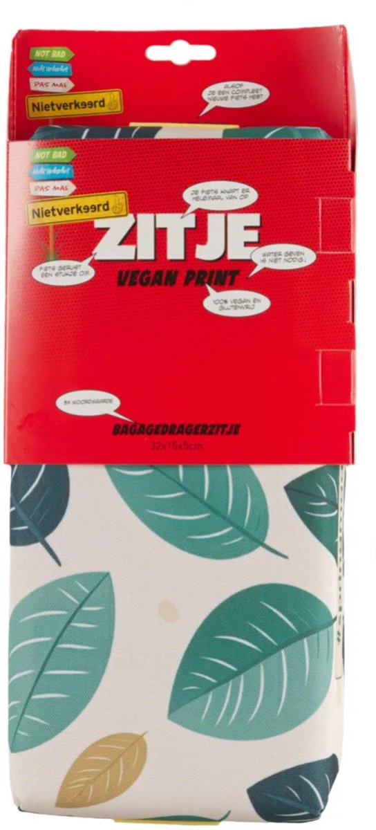 Nietverkeerd zitkussen vegan print - voor bagagedrager - universeel - fiets