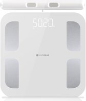 Weegschaal met Lichaamsanalyse 28x - 8 Sensoren - Data in App - Weegschaal Personenweegschaal - Digitaal - Slimme Scale Pro - Wit - Silvergear