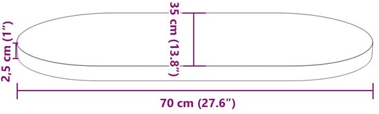vidaXL-Tafelblad-ovaal-70x35x2,5-cm-massief-grenenhout-wit