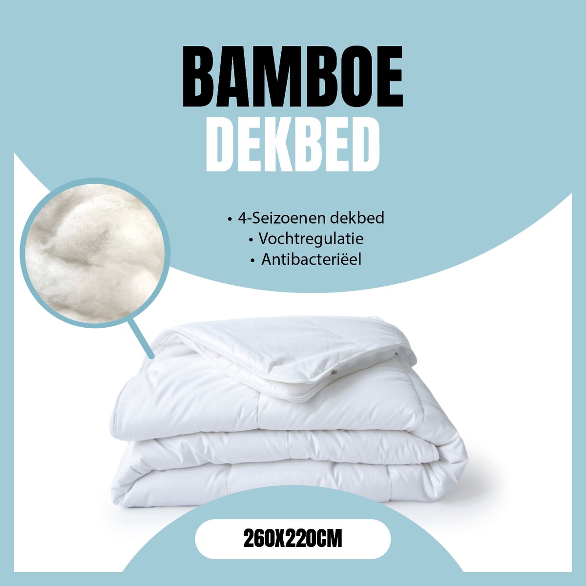 Eleganzzz 100% Bamboe Viscose 4 Seizoenen Dekbed - 260x220 - Zomerdekbed & Winterdekbed - Anti Allergie - 500 gr/m2 - 4 Seizoenen Dekbed 260x220 - Lits Jumeaux Extra Lang - Lits Jumeaux Extra Breed - Dekbedden