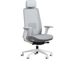 3 stuks - Bureaustoelen Ergonice K10 - met hoofdsteun - Grijs