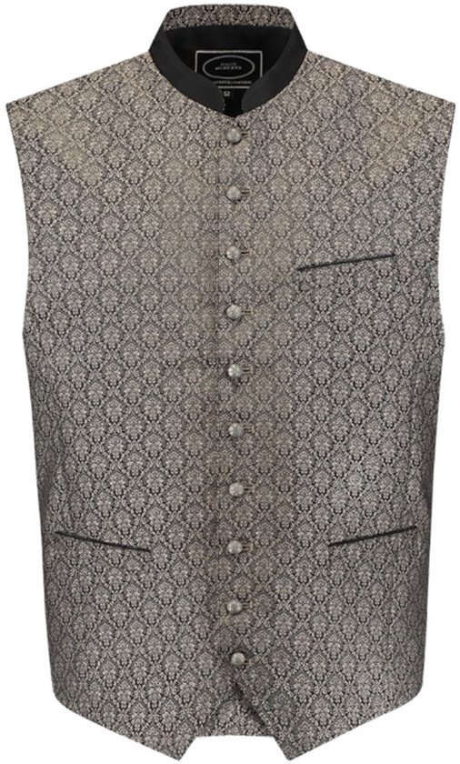 Gilet traditionnel motif jacquard - Taupe - Zwart - Taille 52