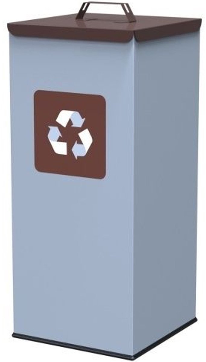 GSG24 Serie - Stalen Afvalbak - 60L - BIO - Bruine Deksel