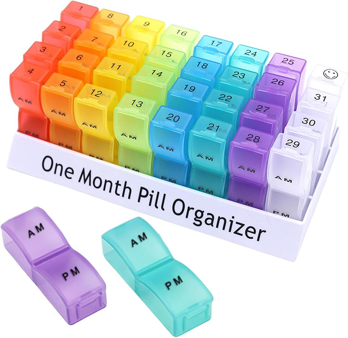 Goedkoopste Somstyle Pillendoosjes voor 1 Maand - Pillendoos Avond / Ochtend - Medicijndoos - Multicolor