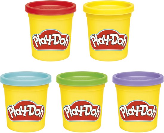 Play-Doh 5-pack Weer naar school-set, potjes met 85 gram, peuterspeelgoed voor kinderen van 2+
