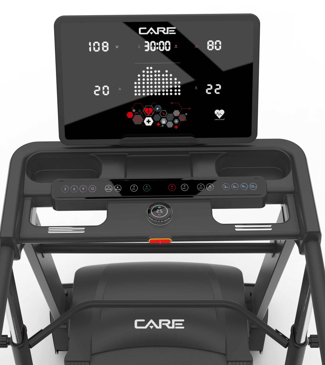 CARE MED-740 - Loopband met steunbeugels - 32 programma’s - Gemotoriseerde helling tot max. 11% - Voor therapeutisch en thuisgebruik thumbnail 7