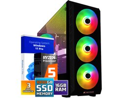 ScreenON - Game Computer / Gaming PC - Ryzen 5 - 1TB M.2 SSD - 16GB RAM - RX 580 - Game PC TX89423 - Windows 11