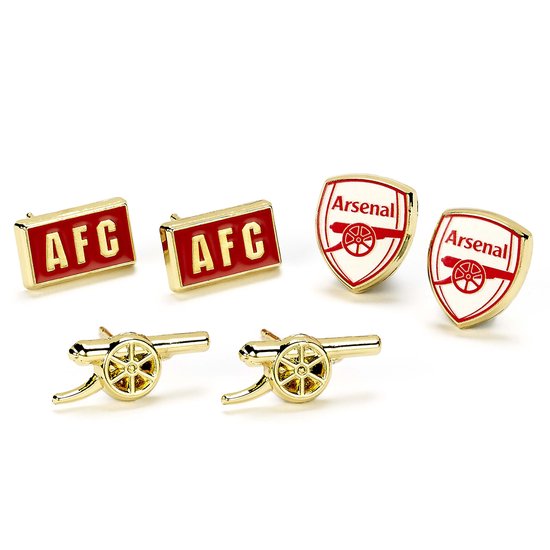 The Carat Shop - Arsenal Club de Football - Canon - Lot de trois boucles d'oreilles