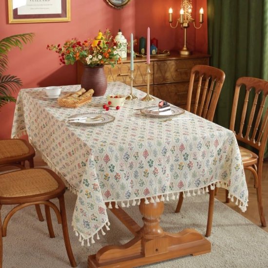 Tafelkleed middenkleed hoekig 90x90 cm structuur damast strepen