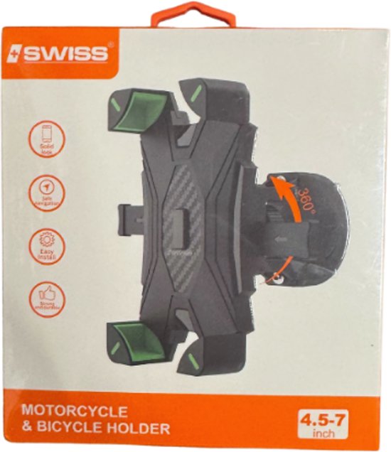 Universele Telefoonhouder 4.5-7 inch voor Motor, Fiets, E-bike – 360° Draaibaar, Schokbestendig, Antislip