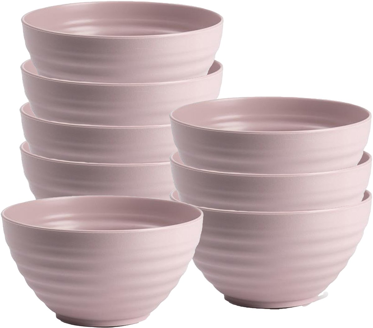 Plasticforte Soepkommen - 8x - D15 x H8 cm - oud roze - kunststof - onbreekbaar - servies