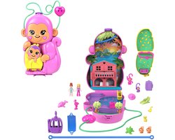 foto van Polly Pocket Jungle Moederaap en Baby - Speelfigurenset
