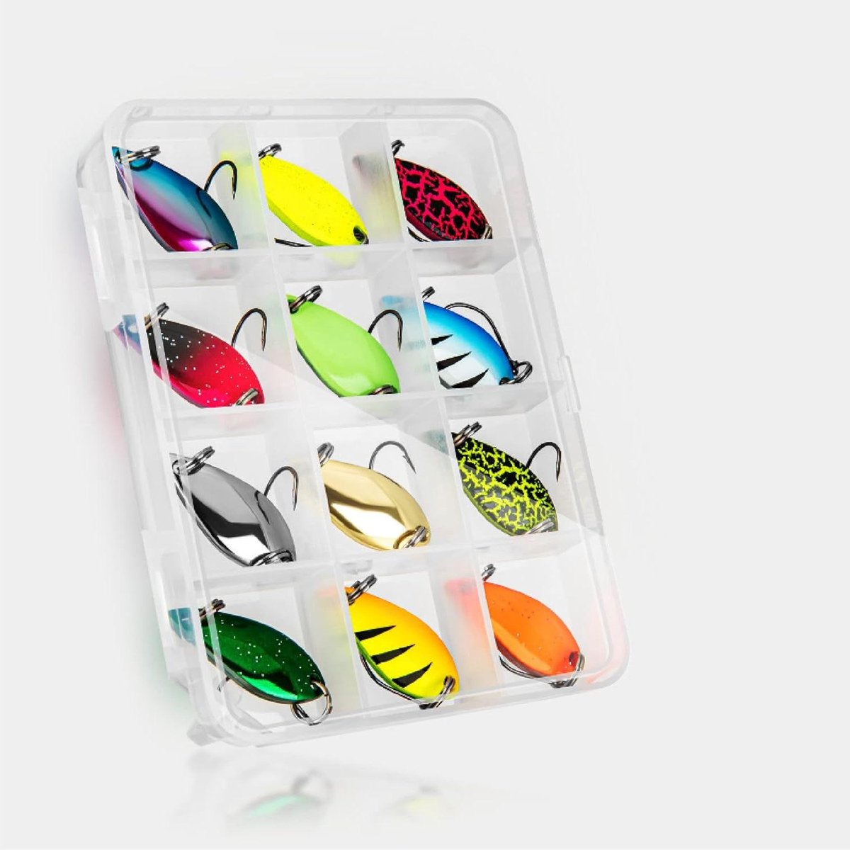 Allecto Plus - Vishaakset voor Tilapia - 12 x 25 g - Inclusief lepel box - Complete set met Tilapia vishaken