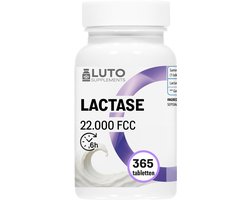 Lactase 22.000 Depot - 365 tabletten met depotwerking (Sepismart® Slow Release) - Hooggedoseerd met 22.000 FCC-eenheden - Voor lactose-intolerantie + melkintolerantie - LUTO Supplements