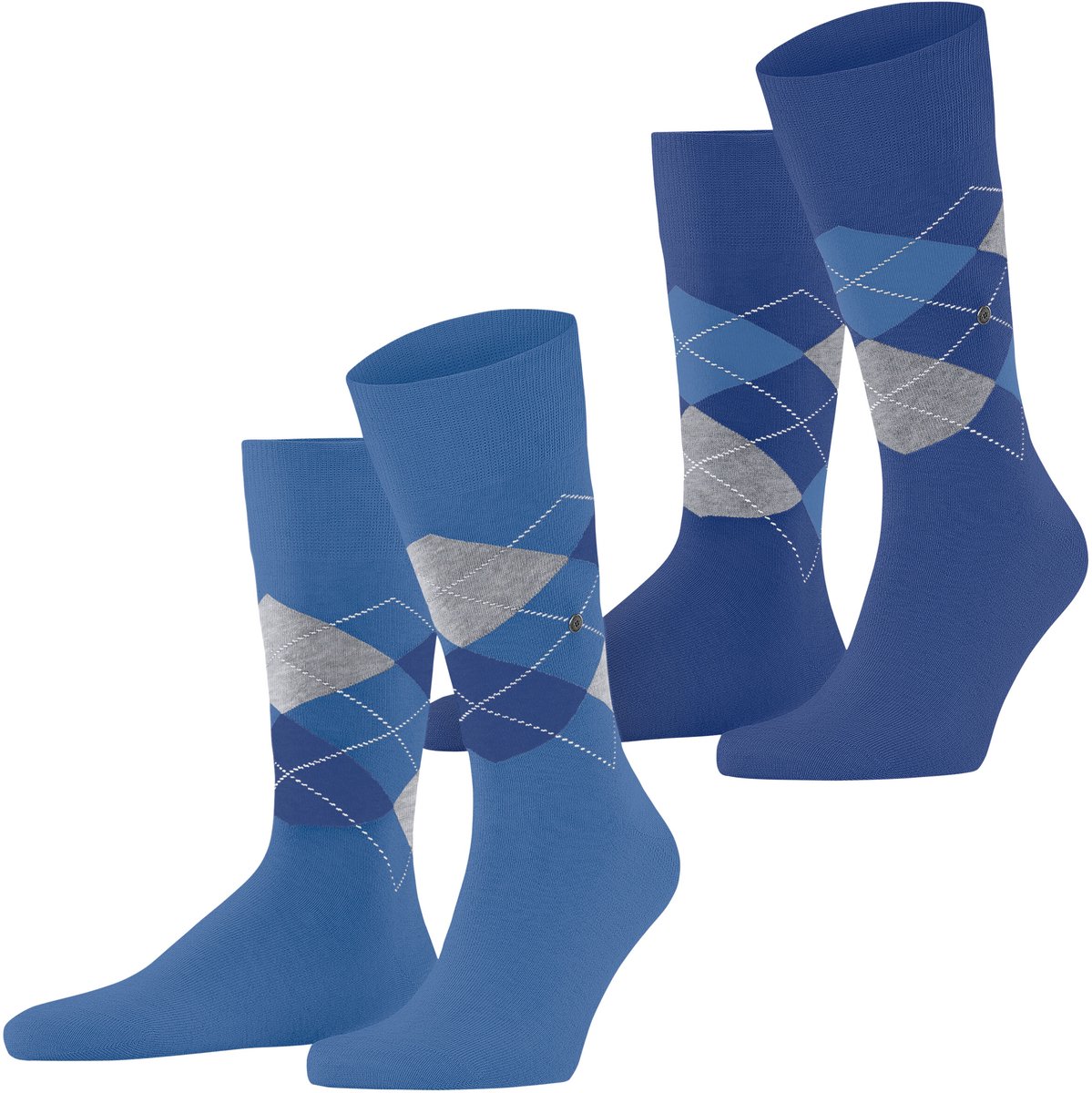 Burlington Everyday Argyle 2-Pack gedessineerd katoen sokken heren blauw - maat 40-46