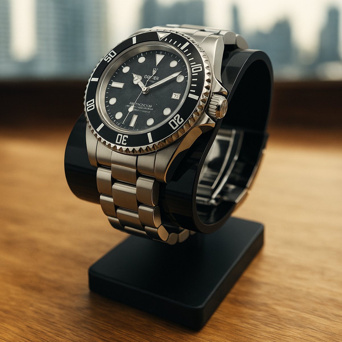 Horloge houder zwart - moderne horlogehouder - horloge standaard - duurzaam kunststof - luxe glans - hoogwaardige polymeerkwaliteit