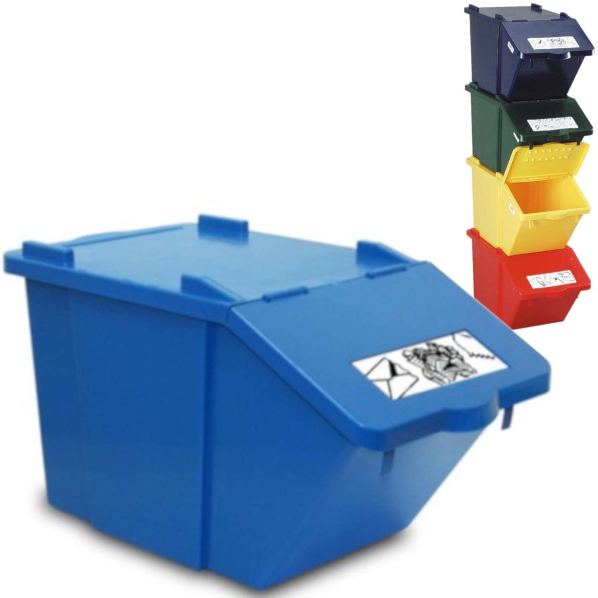 Meva FILMOP 3667A - Afvalbak - 45L - Blauw - Stapelbaar