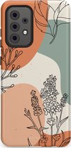 Casetastic Hoesje Geschikt voor Samsung A52 (4G/5G/s) - Stijlvolle Beschermende Duo-layer Case - Lijnenspel Natuur