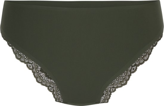 Hunkemöller Dames Lingerie Invisible brazilian Lace Back - Groen - maat 2XL