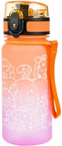 Ibenzoa® Veilige en Lekvrije Kinderdrinkfles van 350 ml voor School, Sport en Uitstapjes met Dierendesign